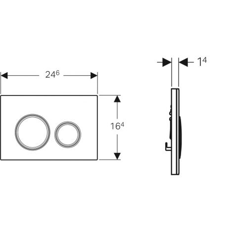 GEBERIT ΜΗΧΑΝΙΚΗ ΠΛΑΚΕΤΑ SIGMA 50 ROUND ΛΕΥΚΗ ΓΥΑΛΙΝΗ ΜΕ ΔΑΧΤΥΛΙΟ ΧΡΥΣΟ 115.652.SI.1 16.4 x 24.6 - Image 2